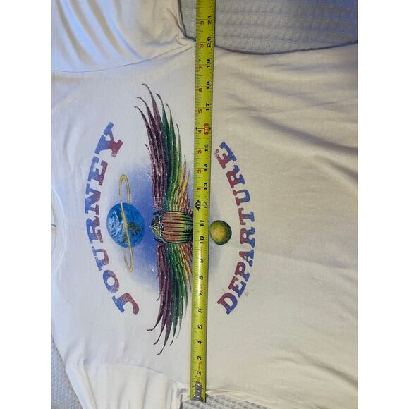 Journey Departure Tour Cotton Roll Short Sleeve Graphic Midi Tee Shirt Dress Med - Picture 3 of 11